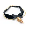 Bow Ties Woman Female Original Velvet Baroque Choker Neckband Collar Cross Court Retro Clavicle Chain Necklace Jewelry