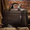 Briefcases Men's Bags Soft Genuine Leather Lawyer/office Bag For Men Laptop Documents