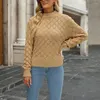 女性用セータークラシックセータートップロングスリーブスキンタッチプルオーバーレディスリムフィットピュアカラーニットウェア