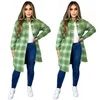 Designer Automne / Hiver Femmes Sandro Laine Cardigan Veste Casual Plaid Imprimer Chemise Longue Veste Free Ship