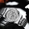 Wristwatches Men's Business Watch Quartz Movement Steel Strap Luminous Luxurious Brand Waterproof Calendar Wristwatch