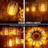 Gräsmattor 1/2/4st Solar Flame Torch Lights Flicker Light Waterproof Garden Decoration Outdoor Lawn Path Yard Patio Lampor P230406