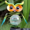 Pelouse Lampes Usine En Gros Solaire En Fer Forgé Printemps Hibou Pelouse Lampe Cour Extérieure Jardin Décoration Animal LED Lumière P230406