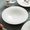 Plates Creative Ceramic Fruit Salad Bowl Horn Western Pasta Plate Home Round Dessert Noodle Soup Big Restaurant Tableware