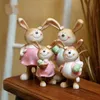 Oggetti decorativi Figurine Coppia rosa Coniglio Decorazione da giardino Decorazione coniglio pasquale 230407