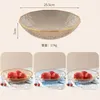 Bowls Gold Inlay Edge Salad Bowl Fruit Rice Serving White Blue Storage Container Lunch Bento Box Decoration Tableware