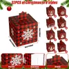 Décorations de Noël Coffrets cadeaux de Noël 3D Buffalo Plaid Xmas Candy Treat Box Rouge et noir Boîte de faveur de Noël S Holiday Gif Otbsr