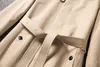 Varumärkeskvalitet England Style Men's Trench Coats Hot Classic Gabardine Single Breasted Middle Long Trench Coat S-XXL