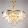 Moderno led lustre de cristal ouro preto lustre luz pingente decoração para casa suspensão luminária teto pendurado lâmpada