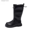 Stövlar 2023 Spring and Autumn Children's Long Boots Girls 'Triangle Elevated Boots T231107