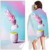 Wholesale Custom Summer Beach Towel Rectangle Pineapple Fruit 3D Print Beach Chair Mat Microfiber Super Absorbent with Fine and Delicate Terry 250gsm