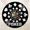 Настенные часы записи черные висящие покерные король Rummy Play Cards 3D Часы светодиодные светодиодные освещение современного дизайна подарок