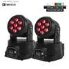 Moving Head Lights 2st 7x12w LED Moving Head Light 4 i 1 RGBW Professional Stage Effect 7/15dmx Wash Light for Disco DJ Music Party Dance Club Q231107