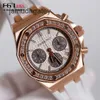 AP Szwajcarskie luksusowe zegarki 26231or Royal AP Oak offshore Panda's PANDA Women's 18 -Rose Gold Diamond Set Watch Automatic Machinery Swiss Słynne zegarek 17S3