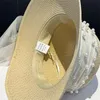 À la mode perle chapeaux de paille maille pare-soleil chapeau été femmes arc Protection solaire chapeau bord de mer pêcheur bassin chapeau