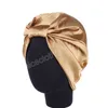 Candy Color Patchwork Satin Elastic Nightcap Fashion African Womens Hair Care Beauty Hats Bekväm rayon sovmössa