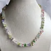 Chaînes 5-8 MM irrégulière collier de Quartz coloré puces délicates perles chaîne tour de cou bijoux sur le cou pendentif collier femme cadeau