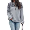 Women's Hoodies Women Leopard Print Patchwork Streetwear Hooded Sweatshirts Spring Autumn Trendy Harajuku Long Sleeve Pullover