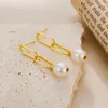 Kolczyki stadnonowe w stylu okrągły perłowa perła moda na złoto-spłaty biżuterii na przyjęcie upominkowe