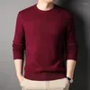 Männer Pullover 2023 Herbst Männer Einfarbig O Neck Slim Fit Pullover Mode Gestrickte Business Casual Pullover Herren Pullover strickwaren