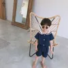 Zestawy odzieży Summer Korean Style Kids Sailor Bawełny bielizny Ubranie Śliczne chłopcy dziewczyn