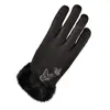 Gants d'hiver à cinq doigts pour femmes, mitaines chaudes et épaisses en daim, Double poignet en peluche, gants de conduite pour écran tactile #07