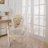 Cortina janela chiffon tule sheer voile cortinas branco varanda transparente para sala de estar quarto 70wx180h (cm) fio ondulado bege