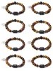 8mm Tiger Eye Pär med armband Lucky Signs of the Zodiac Totem Chakras Armband för män och kvinnor