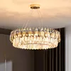 Lâmpadas pendentes Sala de jantar de luxo Oval E14 Luzes LED Placa Lâmpada de aço de aço de ouro K9 Luminárias de cristal luminárias penduradas