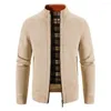 Men's Sweaters Men Sweater Coat Solid Color Jacket Stylish Full Zip Knitted Cardigan With Pockets Long Sleeve For Casual