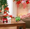 Dekoracje świąteczne Treat Boxes Cardboard Party Favor Gable Paper Paper Box Santa Elf Snowman Reindeer dla Wakacji Classroo OTW8K