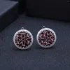 Hoop Earrings Brand Genuine Luxury Real Jewels Zhongxi Jewelry Natural Stone Inlaid With Red S925 Silver Crystal High Quality