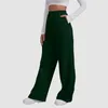 Calças femininas Mulheres Fleece Forrado Sweatpants Plain Larga Reta Perna Bottom Joggers Jersey Bolso Streetwear