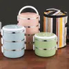 Bento Boxes 1-4 layer lunch box for children's kitchens food storage containers portable picnic baskets circular lunch boxes boxes with handles 230407