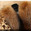 Женское меховое зимнее пальто с искусственным леопардовым принтом, модное теплое женское пальто с енотовидной собакой, роскошные свободные элегантные пальто с длинным рукавом
