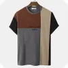 Herren T-Shirts Patchwork-Hemd Einfaches T-Shirt Gestreifter Druck Kurzarm-Sweatshirt Sommer-Baumwollpullover Tops Übergroße atmungsaktive T-Shirts 230407