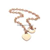 Pendant Necklaces Est Design Chunky O T Chains Heart Charms Pendants Necklace Titanium Steel Excellent Quality Collar Drop Delivery J Dhb4F