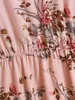 الفساتين غير الرسمية الأزهار الأزهار بوهو لباس نسبة عالية الخصر البوهيمي الفساتين ماكسي للنساء الأنيقة كوريا طويلة الأكمام شاطئ الملابس رداء 230425