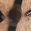 Polshorloges mannen kijken natuurlijk hout met doos eenvoudige klok bamboe pols horloge echte lederen armband voor cadeau -item