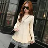 Women's Sweaters Korean Style A-line Long Thin O-neck Gauze Bottoming Loose Turtleneck Lace Hem Jacket