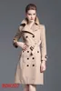 Kobiety w stylu ClassLC w stylu Anglii Środek długi płaszcz Wysokiej jakości projekt marki podwójnie piersi Rozmiar mody S-XXL