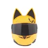 Motorcycle Helmets Nitrinos Helmet Fl Face With Cat Ears Yellow Color Personality Fashion Motorbike Size M /L/Xl /Xxl Drop Delivery Dhavg