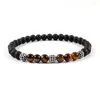 Strand 2023 Fashion Disco Ball Men Bransoletka Klasyczna ręcznie robiona 6 mm Tiger Eye Stone Bead na prezent biżuterii