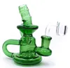 2021 Mini Sherlock Tubulações de vidro grosso Dab Refagem petrolífera Handmade PERC Bubbler Recycler Colher Queimador de Óleo Fumar água Bongs Tubo para Erva Seca