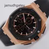 Ap Swiss Relógios de pulso de luxo Epic Royal AP Oak Offshore 26401ro Mens Rose Gold Sports Watch Preto Cerâmica Cronometragem Máquinas Automáticas Swiss Famoso Relógio Lazer Wa IT