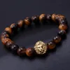 Bracciale con perline Buddha Paracord in pietra naturale con leone per uomo, pulsaras hombre bracciali uomo uomo Jewelry299E