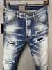 New Men designer Jeans the pants Hole Light Blue Dark gray Italy Brand Man Long Pants Trousers Streetwear denim Skinny Slim Straight Biker Jean for size 9882 28-38