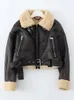 Kadın Ceketleri Kış Kadın Sokak Giyim Yapay Kuzu Kürk Deri Kemer Motosiklet Kalın Sıcak Koyun Dinleri Palto Ceket J231107