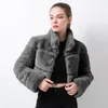 Women's Fur Women Fashion Cropped Puffer Thickened Jackets Parkas Bubble Coats 2023 Winter Solid Cotton Overcoat Female Casual Outwear Tops