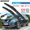 Стеклоочистители автомобиля Щетка стеклоочистителя для Nissan X-TRAIL T32 26 "+ 17" 2014-2018 Щетки стеклоочистителей ветрового стекла Fit U Hook Arms Q231107